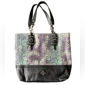 Simply Vera Vera Wang Purple / Multicolor Snake Print Tote Bag